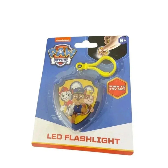 NEW PAW PATROL KEY CHAIN LED FLASHLIGHT CLIP SPIN MASTER CHASE RUBBLE MARSHALL - Picture 1 of 2